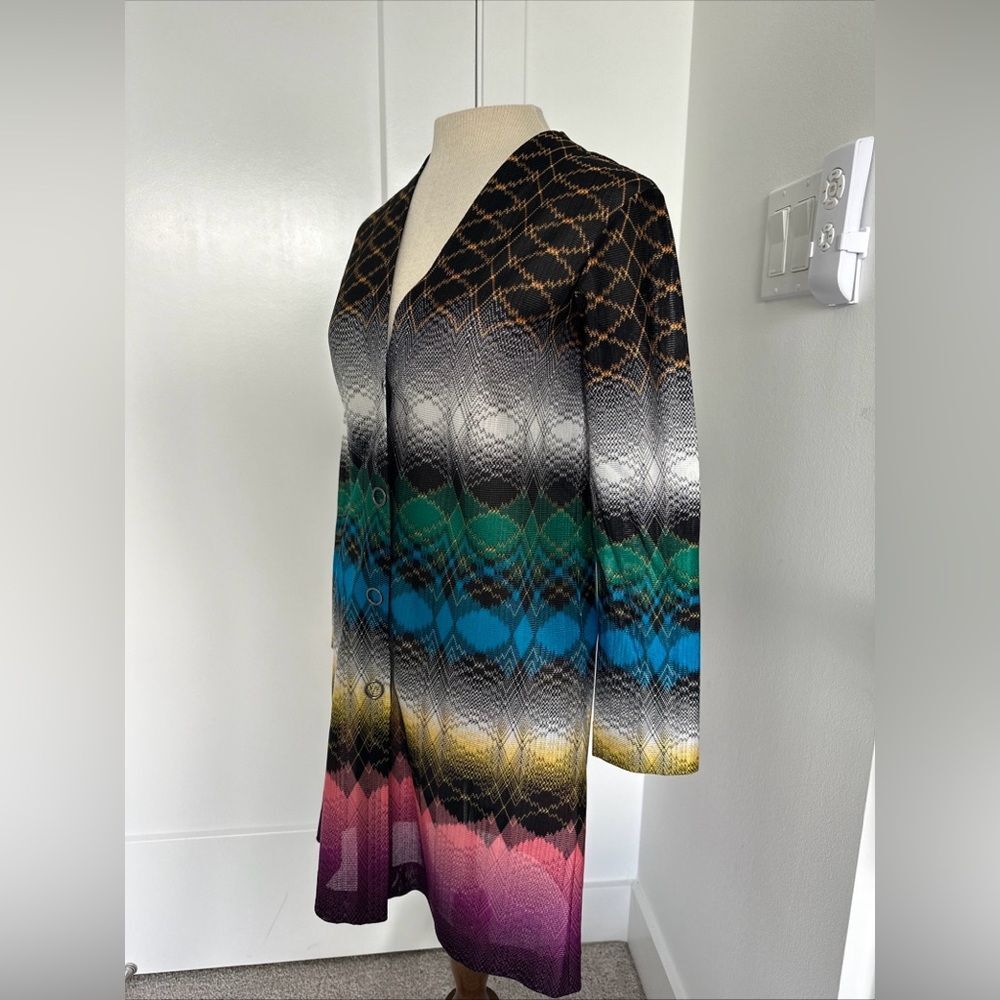 MISSONI Womens Size 38 / 2 Delgrade Knit Long Cardigan Sweater Multi Color - Picture 2 of 10